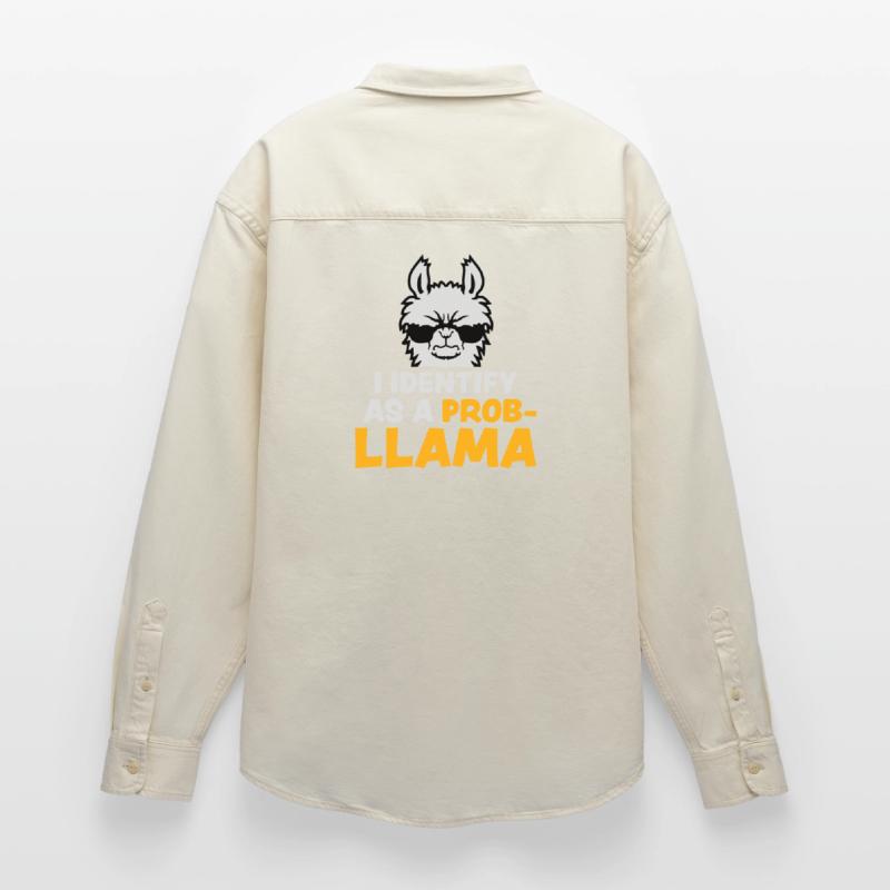I Identify As A Probllama Cool Lama Problem Spruch Relaxed Fit Unisex Organic Shirt by Stanley/Stella