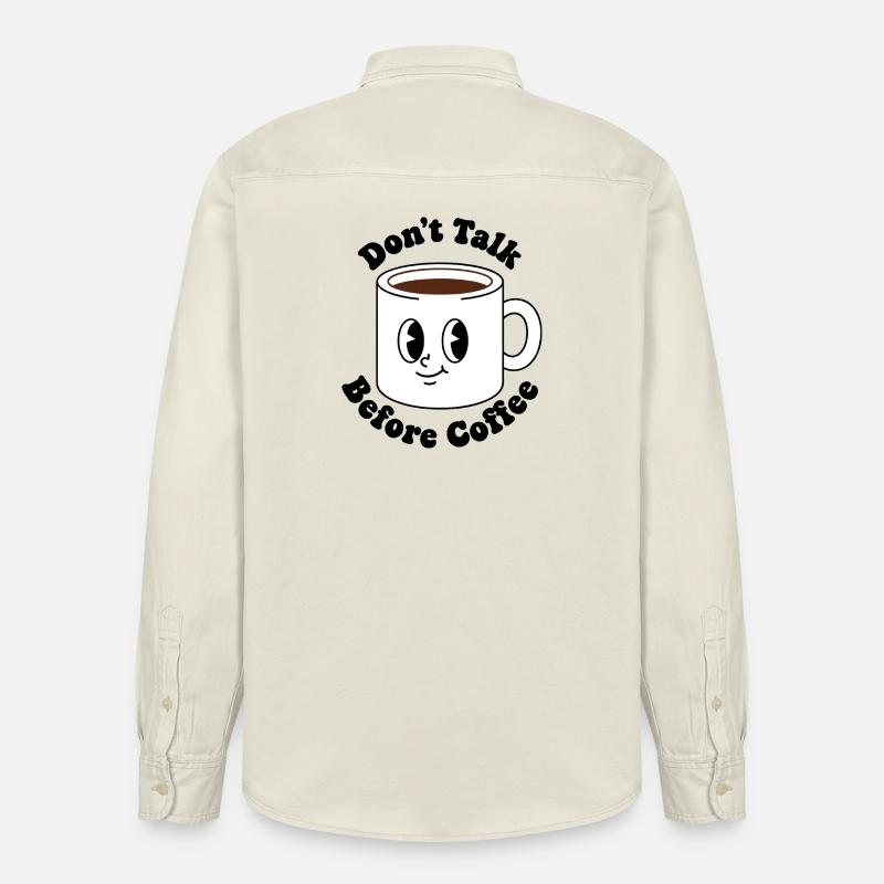 Mug à café kawaii visage - Chemise unisexe coupe décontractée bio Stanley/Stella - écru doux