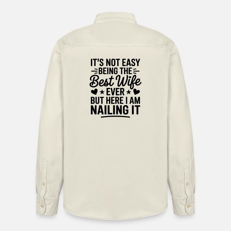 Ehefrau Spruch Ehefrauen Lustiges Ehefrau Geschenk - Relaxed Fit Unisex Organic Hemd von Stanley/Stella - Natur