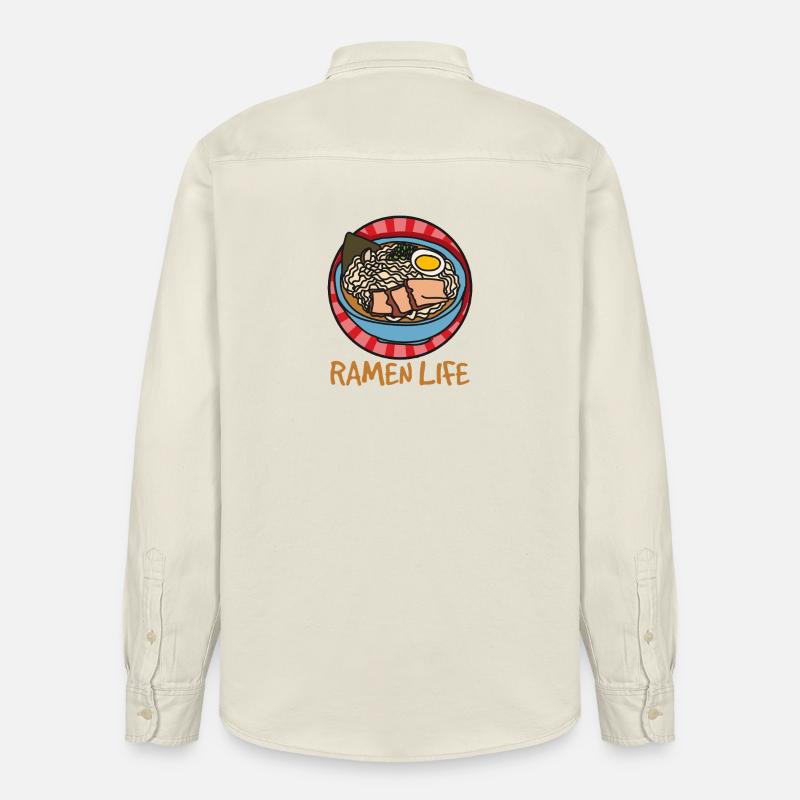 Ramen Life - Conception simple des ramen - Chemise unisexe coupe décontractée bio Stanley/Stella - écru doux