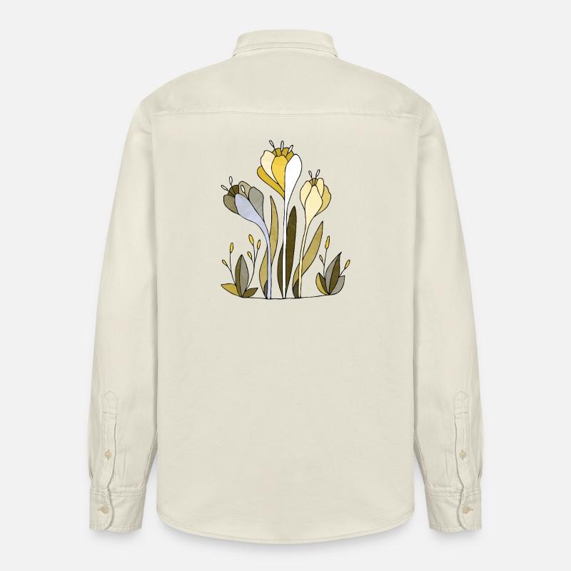 Blumen - Relaxed Fit Unisex Organic Hemd von Stanley/Stella - Natur