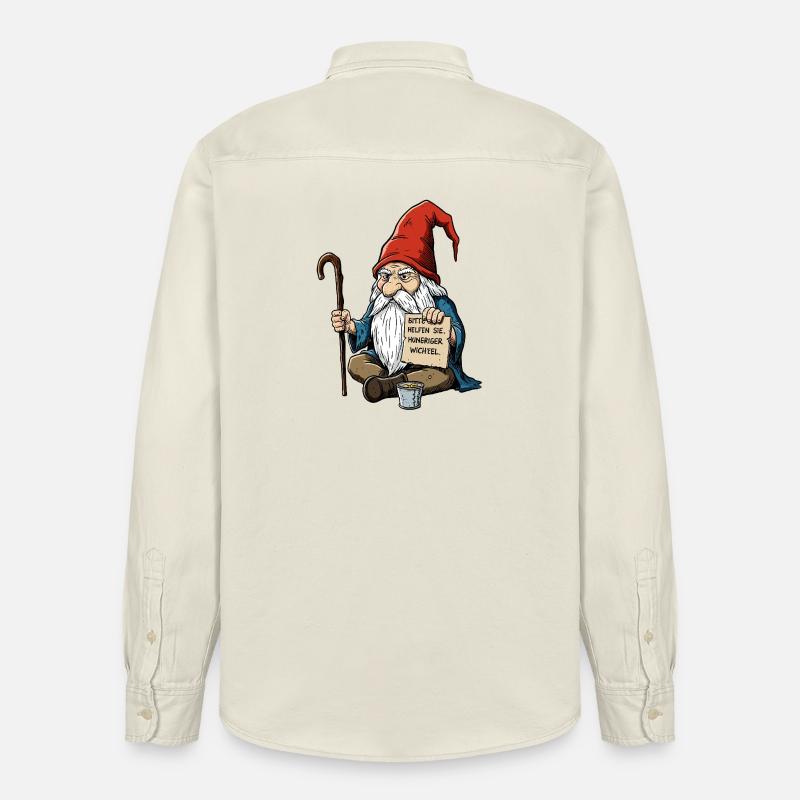Gnome affamé | Aider, s’il vous plaît - Chemise unisexe coupe décontractée bio Stanley/Stella - écru doux