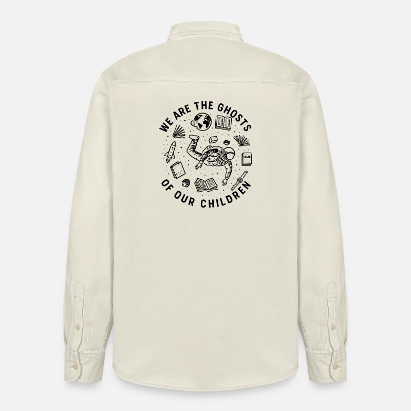 À travers les galaxies et le temps - Chemise unisexe coupe décontractée bio Stanley/Stella - écru doux