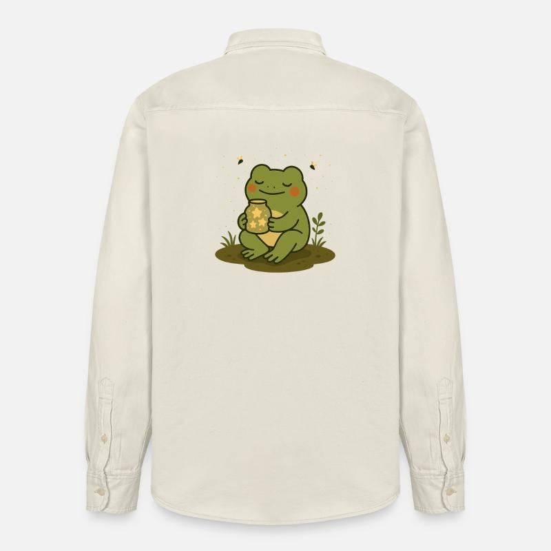 Frosch mit Sternenglas – Magisches Design - Relaxed Fit Unisex Organic Hemd von Stanley/Stella - Natur