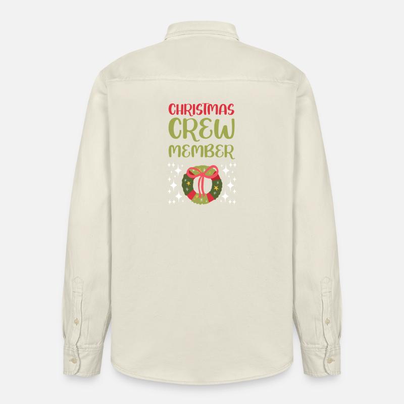 Noël de l’équipage de Weihnachten - Chemise unisexe coupe décontractée bio Stanley/Stella - écru doux