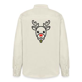 Süßes Rentier | Rudolph für Weihnachten - Relaxed Fit Unisex Organic Hemd von Stanley/Stella - Natur - Hinten - AI Model Male 178 light (178cm)