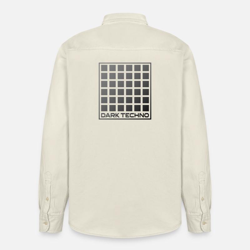 Dunkles Techno-Raster - Relaxed Fit Unisex Organic Hemd von Stanley/Stella - Natur