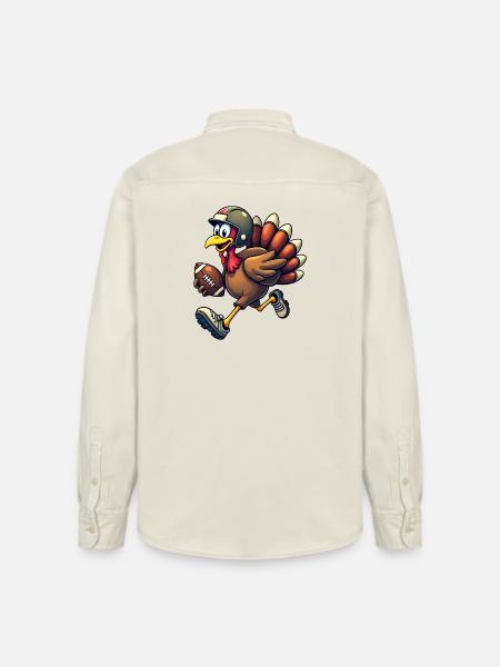 Thanksgiving Football Truthahn - Relaxed Fit Unisex Organic Hemd von Stanley/Stella - Natur