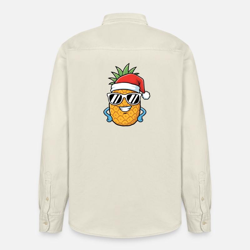 Art de l’ananas de Noël - Chemise unisexe coupe décontractée bio Stanley/Stella - écru doux