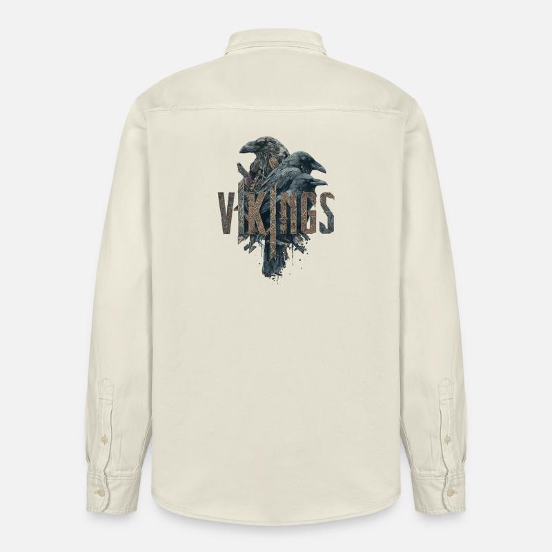 Odin-Corbeaux-Vikings-Épée-Edda - Chemise unisexe coupe décontractée bio Stanley/Stella - écru doux