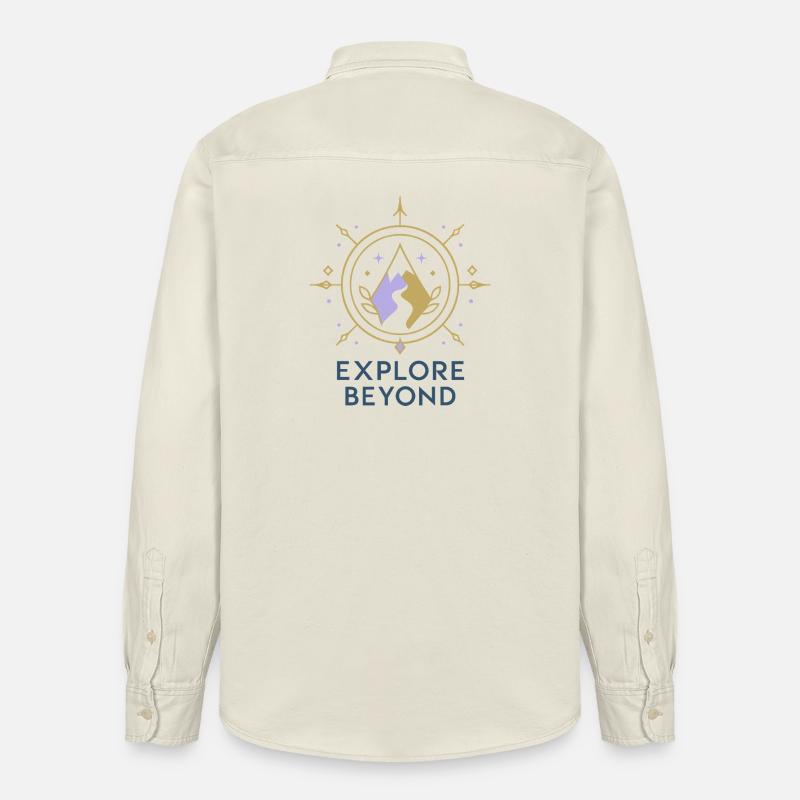 Explore Beyond Kompass - Relaxed Fit Unisex Organic Hemd von Stanley/Stella - Natur