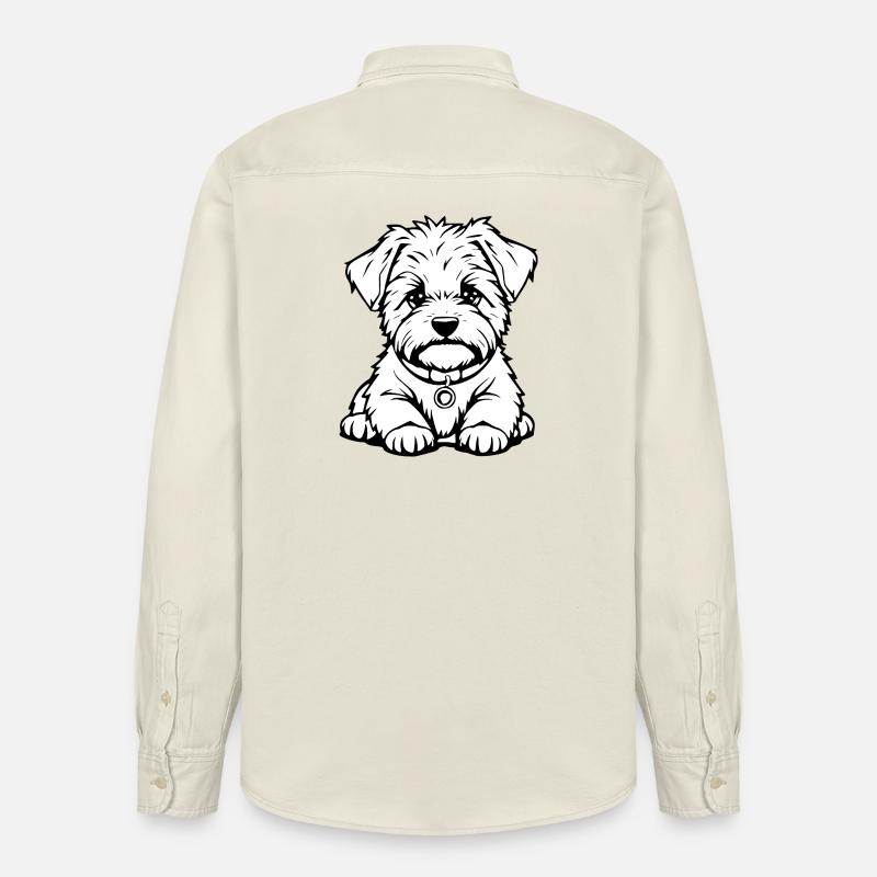 Chien Blanc Noir et Blanc - Chemise unisexe coupe décontractée bio Stanley/Stella - écru doux