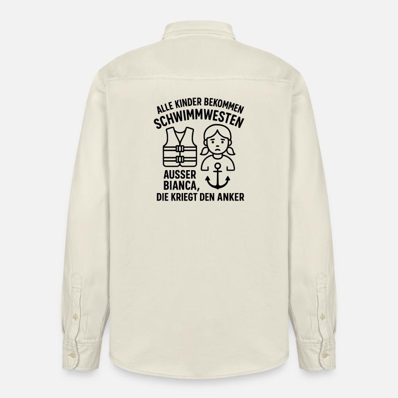 alle kinder witze bianca anker - Relaxed Fit Unisex Organic Hemd von Stanley/Stella - Natur