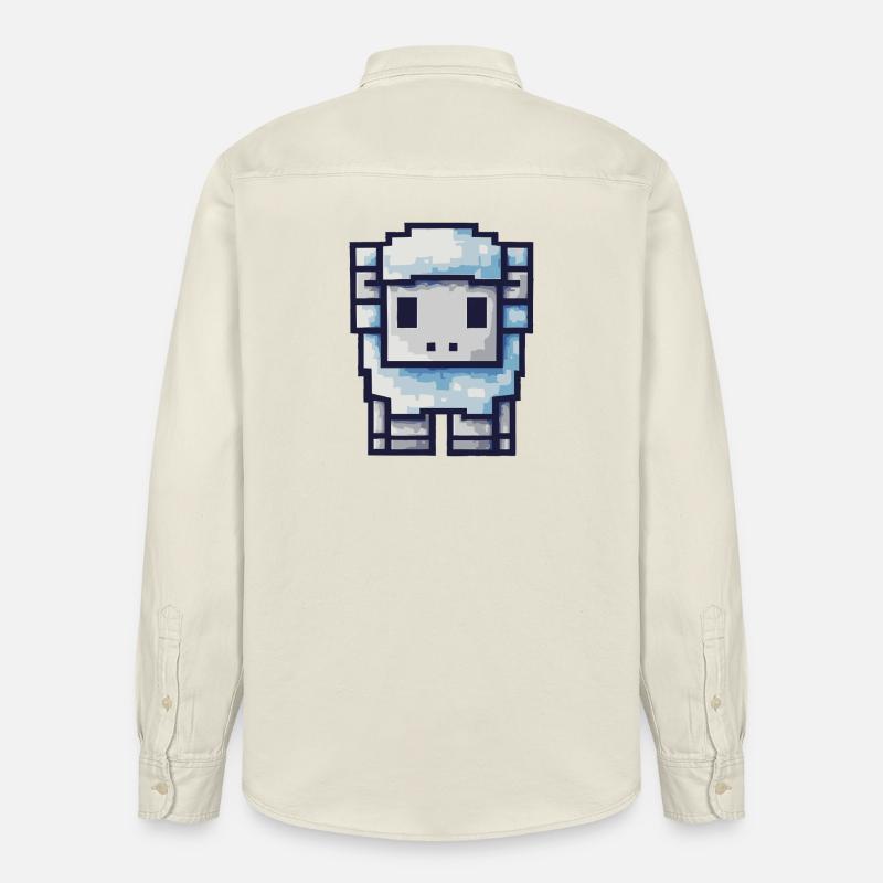 Pixel Schaf – Süßes Retro Design - Relaxed Fit Unisex Organic Hemd von Stanley/Stella - Natur