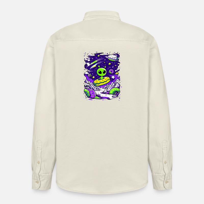 Beignet extraterrestre dans l’espace - Chemise unisexe coupe décontractée bio Stanley/Stella - écru doux