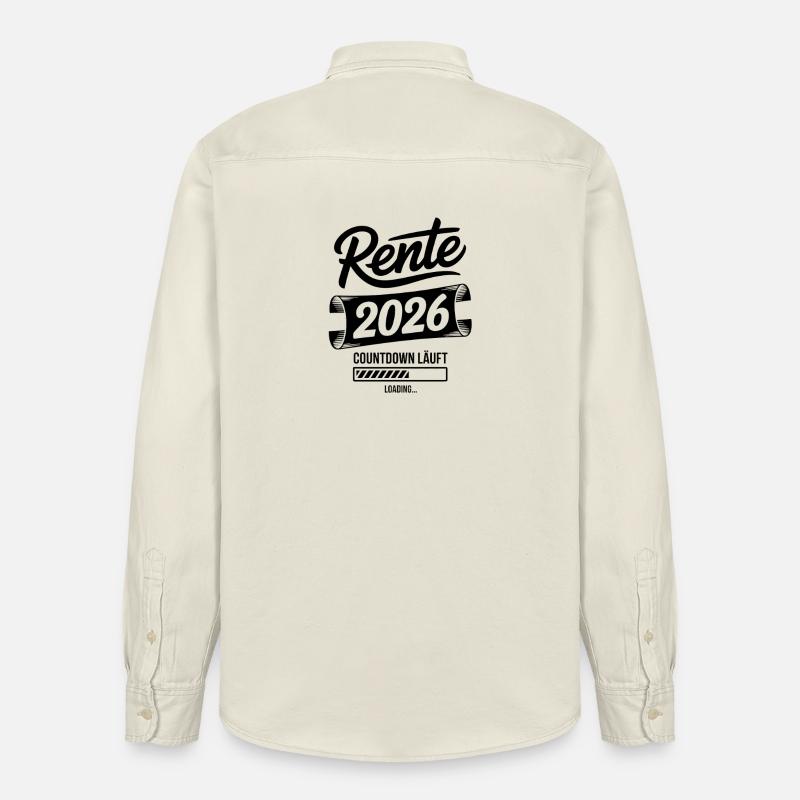 Rente 2026 Countdown Grafik - Relaxed Fit Unisex Organic Hemd von Stanley/Stella - Natur