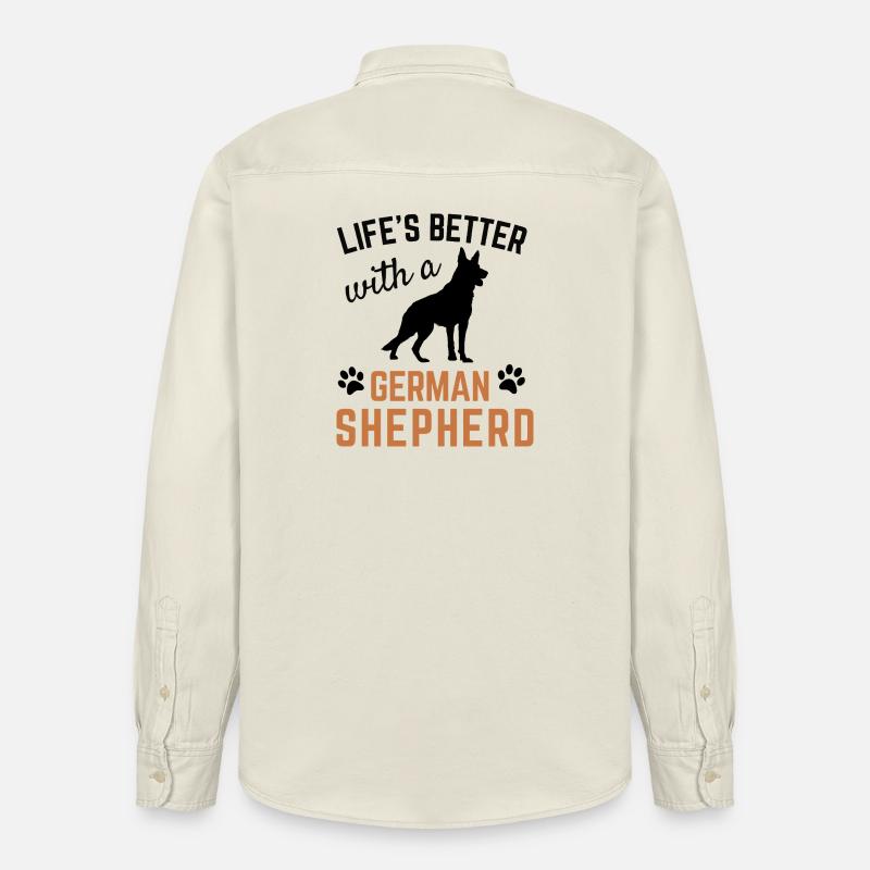 Deutscher Schäferhund, Vater, Mutter, Besitzer, Geschenk - Relaxed Fit Unisex Organic Hemd von Stanley/Stella - Natur