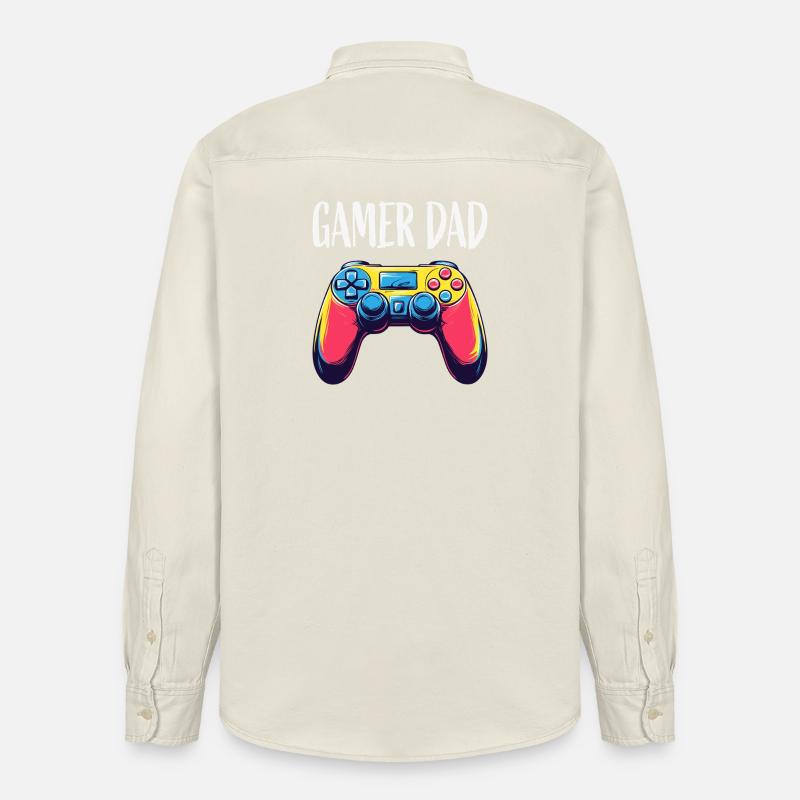 Gamer Dad Neon Controller - Relaxed Fit Unisex Organic Hemd von Stanley/Stella - Natur