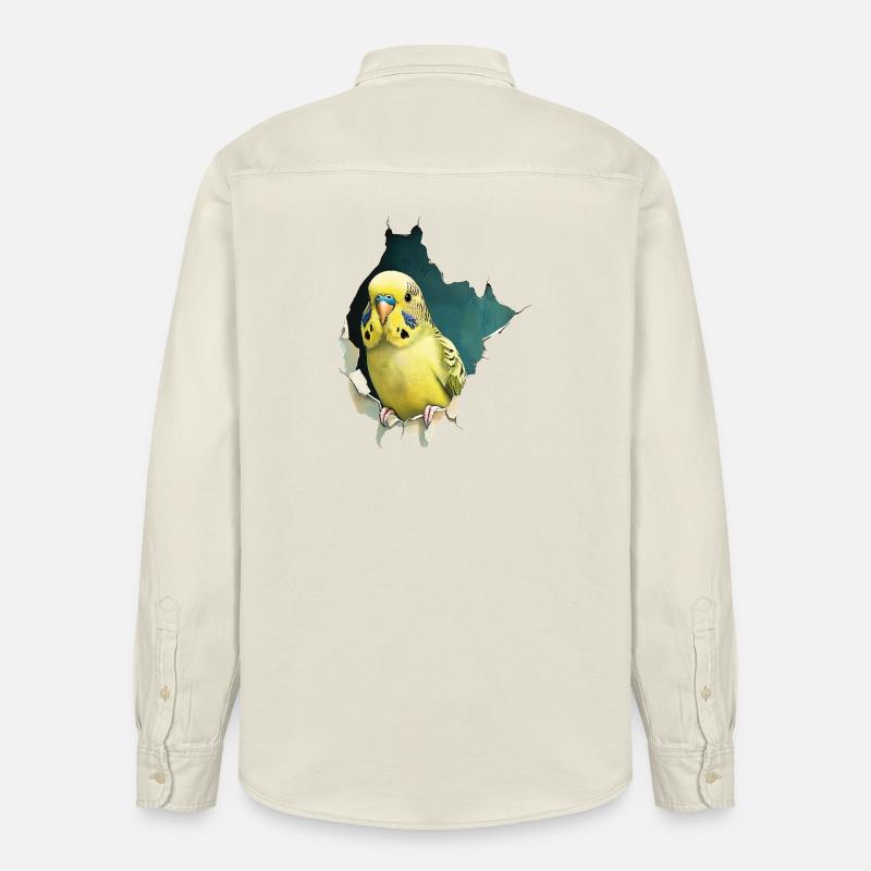 Perruche ondulée - Chemise unisexe coupe décontractée bio Stanley/Stella - écru doux