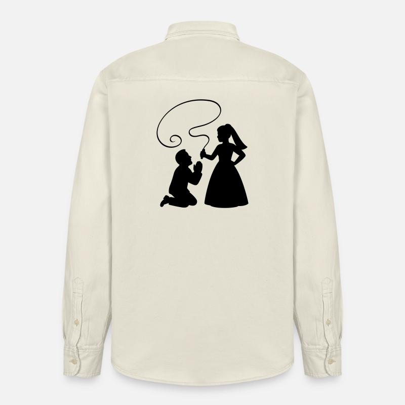 Brautpaar Ehepaar Peitsche - Relaxed Fit Unisex Organic Hemd von Stanley/Stella - Natur