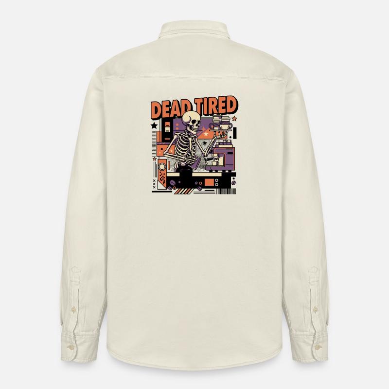 Dead tired coffee skeleton kitchen setting - Relaxed Fit Unisex Organic Shirt by Stanley/Stella - soft Ecru