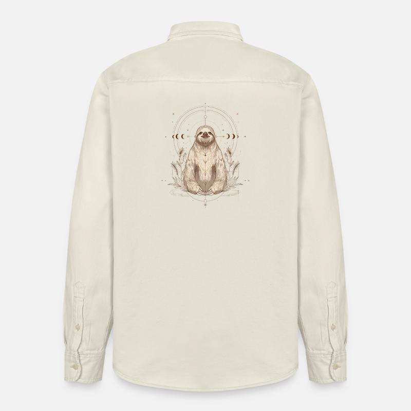 Faultier mit Mondphasen im Boho Stil - Relaxed Fit Unisex Organic Hemd von Stanley/Stella - Natur