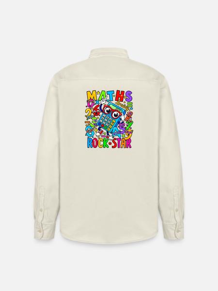 Math Rock Star Calculator Neon - Relaxed Fit Unisex Organic Shirt by Stanley/Stella - soft Ecru