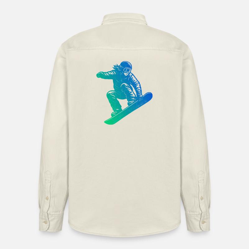 Déclaration directe sur le snowboard - Chemise unisexe coupe décontractée bio Stanley/Stella - écru doux