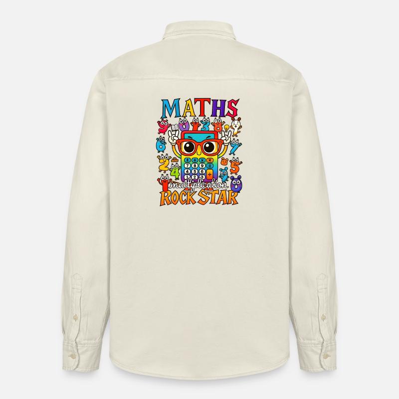 Jour de chiffre Maths Multiplication Rock Star - Chemise unisexe coupe décontractée bio Stanley/Stella - écru doux