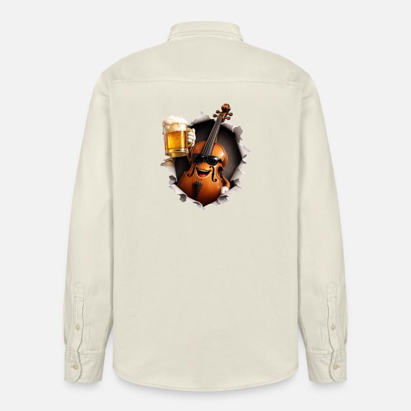 Bière au violoncelle - Chemise unisexe coupe décontractée bio Stanley/Stella - écru doux