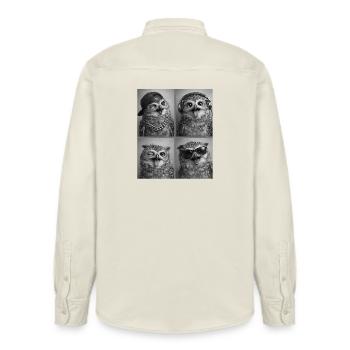 Eule - Relaxed Fit Unisex Organic Hemd von Stanley/Stella - Natur - Hinten - AI Model Male 178 light (178cm)