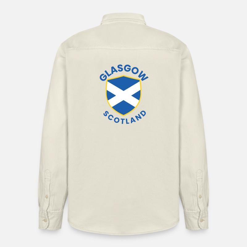 Conception du Bouclier écossais de Glasgow - Chemise unisexe coupe décontractée bio Stanley/Stella - écru doux