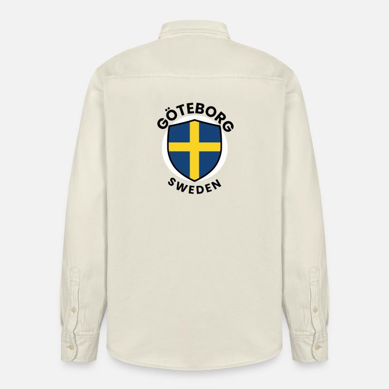 Bouclier du drapeau de Göteborg - Chemise unisexe coupe décontractée bio Stanley/Stella - écru doux