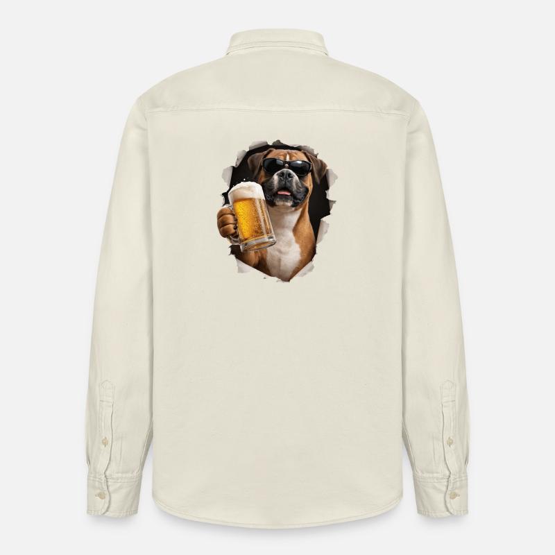 Boxer Bier - Relaxed Fit Unisex Organic Hemd von Stanley/Stella - Natur