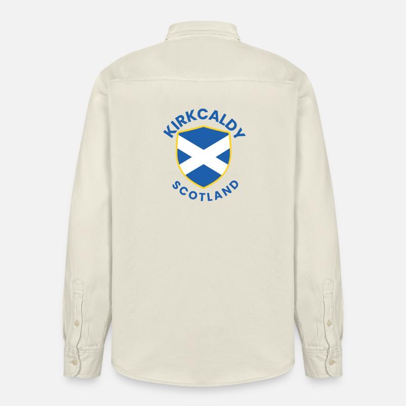 Emblème du bouclier de Kirkcaldy Scotland - Chemise unisexe coupe décontractée bio Stanley/Stella - écru doux