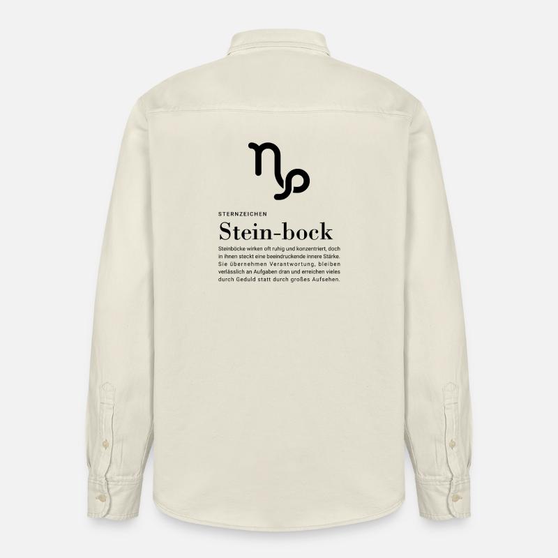 Sternzeichen Steinbock - Relaxed Fit Unisex Organic Hemd von Stanley/Stella - Natur