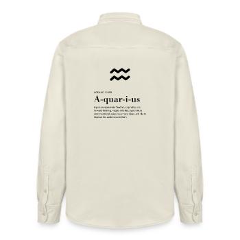 Aquarius - Zodiac Sign - Relaxed Fit Unisex Organic Hemd von Stanley/Stella - Natur - Hinten - AI Model Male 178 light (178cm)