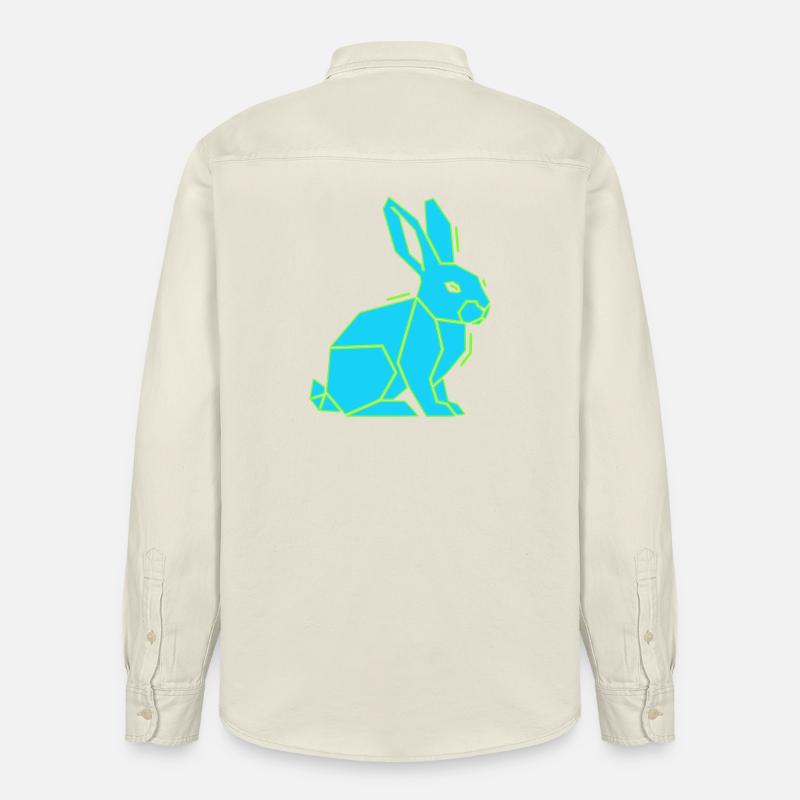 Geometric Bunny Low Poly Modern - Chemise unisexe coupe décontractée bio Stanley/Stella - écru doux