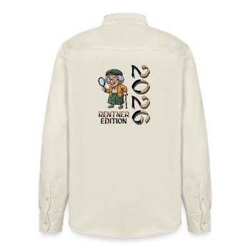 Rentner Ruhestand Design - Relaxed Fit Unisex Organic Hemd von Stanley/Stella - Natur - Hinten - AI Model Male 178 light (178cm)