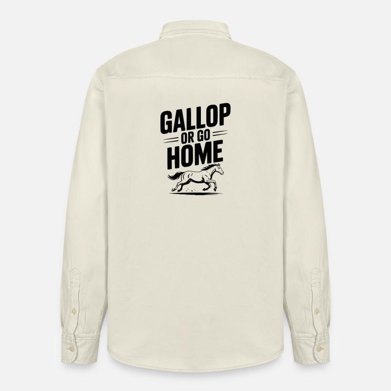 Galoppieren oder nach Hause gehen - Relaxed Fit Unisex Organic Hemd von Stanley/Stella - Natur