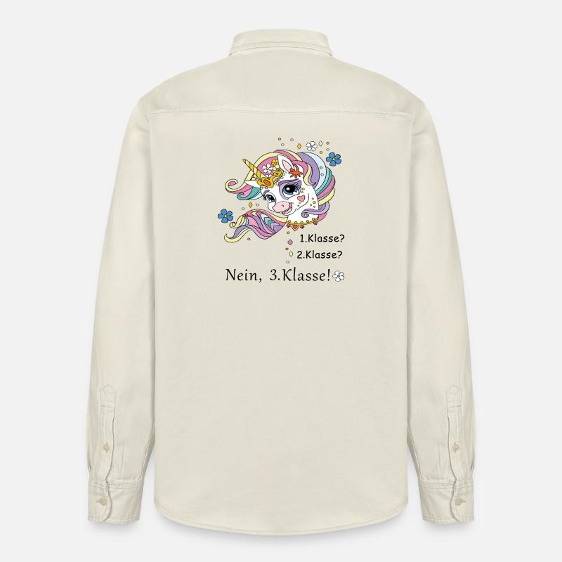 Schulkind 3.Klasse - Relaxed Fit Unisex Organic Hemd von Stanley/Stella - Natur