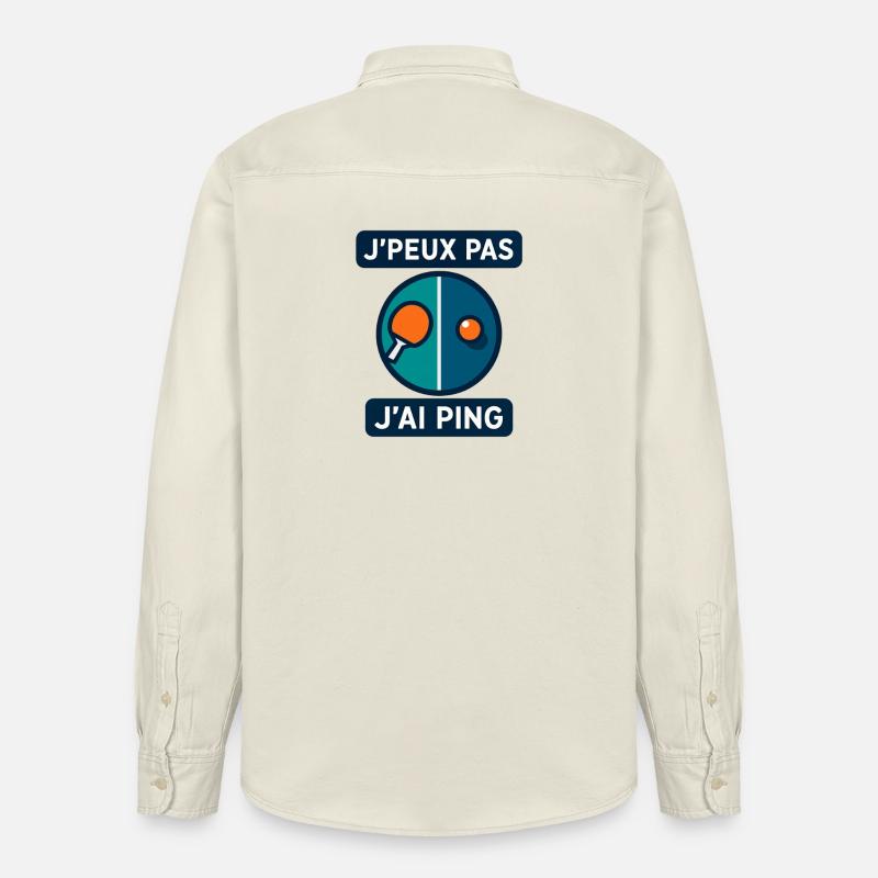J'peux pas J'ai Ping - Chemise unisexe coupe décontractée bio Stanley/Stella - écru doux