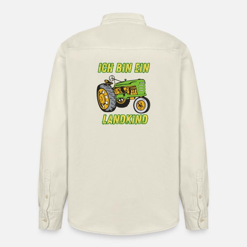 Landkind Traktor - Ich bin ein Landkind - Relaxed Fit Unisex Organic Hemd von Stanley/Stella - Natur