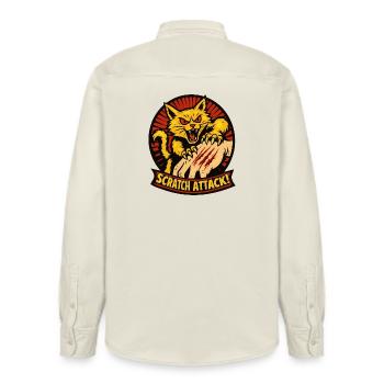 Scratch Attack Wütende Katzenklauen-Design - Relaxed Fit Unisex Organic Hemd von Stanley/Stella - Natur - Hinten - AI Model Male 178 light (178cm)