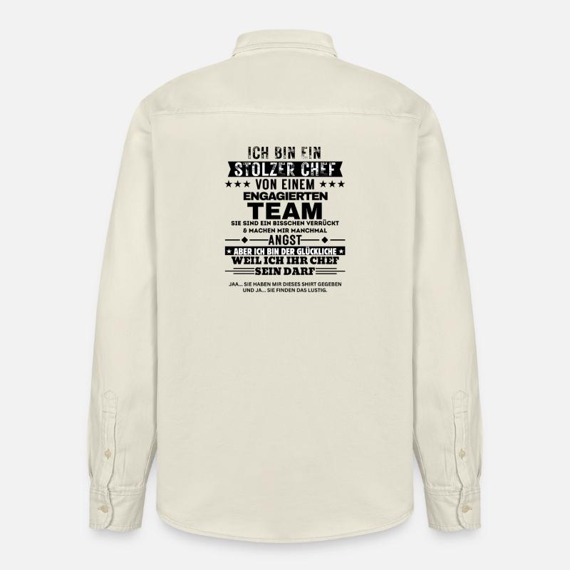 Fier patron d’une équipe dévouée - Chemise unisexe coupe décontractée bio Stanley/Stella - écru doux