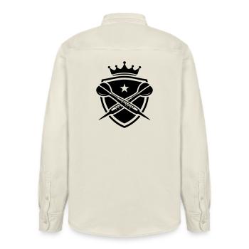 Blason de fléchettes Fléchettes - Chemise unisexe coupe décontractée bio Stanley/Stella - écru doux - Dos - AI Model Male 178 light (178cm)