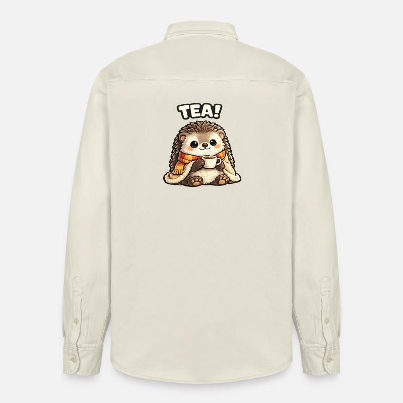 H Hérisson Tee Time Douillet - Chemise unisexe coupe décontractée bio Stanley/Stella - écru doux