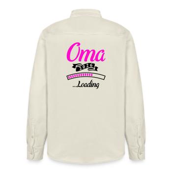Oma 2026 Loading  - Relaxed Fit Unisex Organic Hemd von Stanley/Stella - Natur - Hinten - AI Model Male 178 light (178cm)