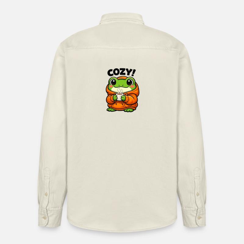 Sweat à capuche Pullover Grenouille Douillet - Chemise unisexe coupe décontractée bio Stanley/Stella - écru doux