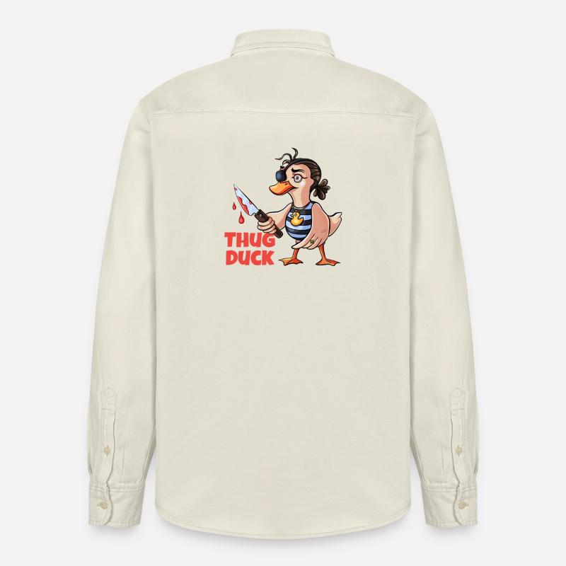 Thug Duck hält ein Messer-Meme - Relaxed Fit Unisex Organic Hemd von Stanley/Stella - Natur